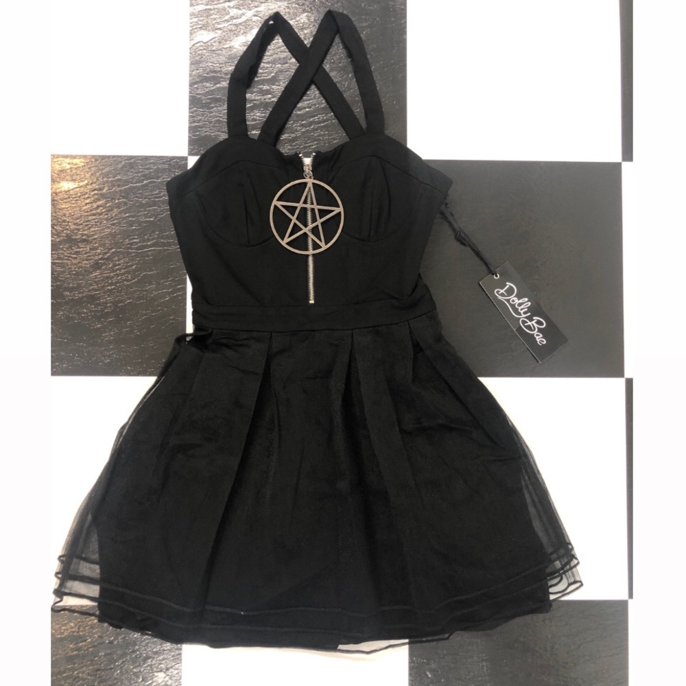 RARE DOLLS KILL PENTAGRAM TULLE DRESS